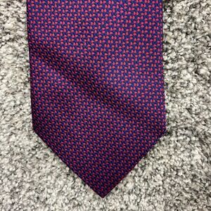 Richel Tie Men's Handmade Spain Red Blue Woven Silk Neck Tie 3.5" x 58" Geometri